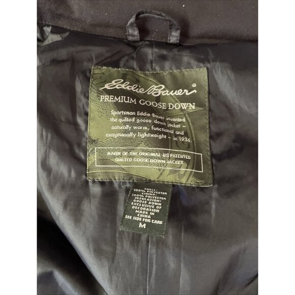 Eddie Bauer Womens Premium Goose Down Quilted Vest Black M Lightweight Warm Zip - Picture 8 of 15